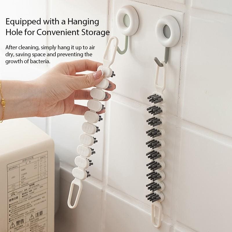 Curved Cleaning Brush, Multifunctional 360 Flexible Brush, Grip Gentle Bristle Effective Crevice Brush