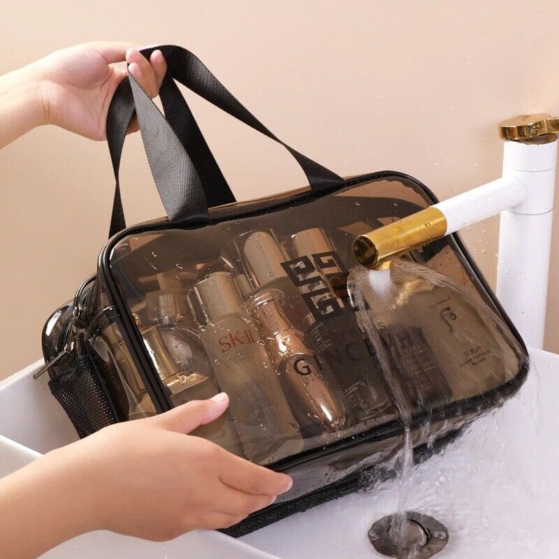 Dual Pouch Dream Travel Bag, Transparent Makeup Bag Organizer, Dry Wet Separation Cosmetic Case, Large Capacity Cosmetic Bag, Beauty Case Travel Makeup Wash Bag, Women Zipper Portable Makeup Bags