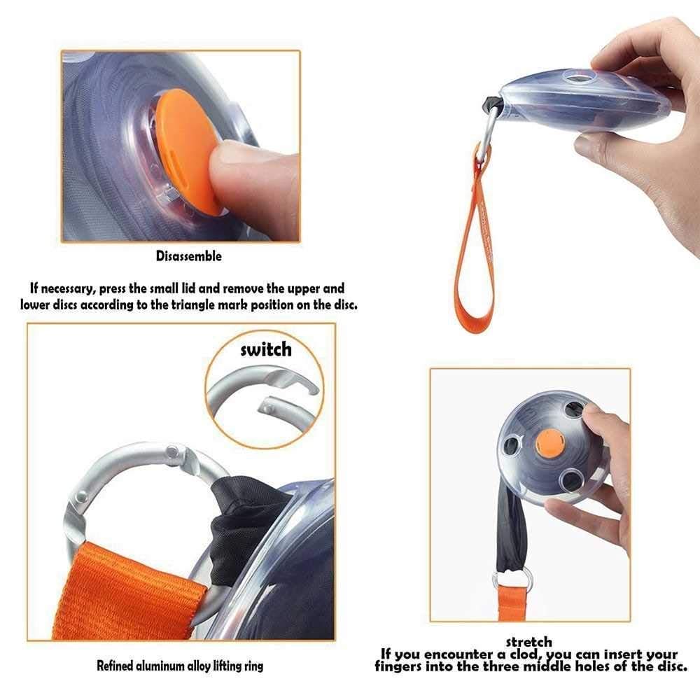 Roll Up Shopping Bag, Small Disc Mini Grocery Storage Bag, Reusable Storage Bag, Large Capacity Folding Shopping Bag with Storage Hook, Mini Organizer Storage Bag, Eco Shopper Shoulder Bag, Cross Body Grocery Bags