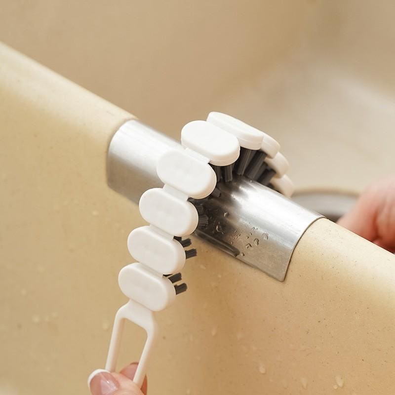 Curved Cleaning Brush, Multifunctional 360 Flexible Brush, Grip Gentle Bristle Effective Crevice Brush