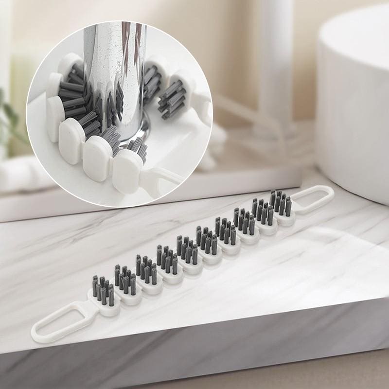 Curved Cleaning Brush, Multifunctional 360 Flexible Brush, Grip Gentle Bristle Effective Crevice Brush
