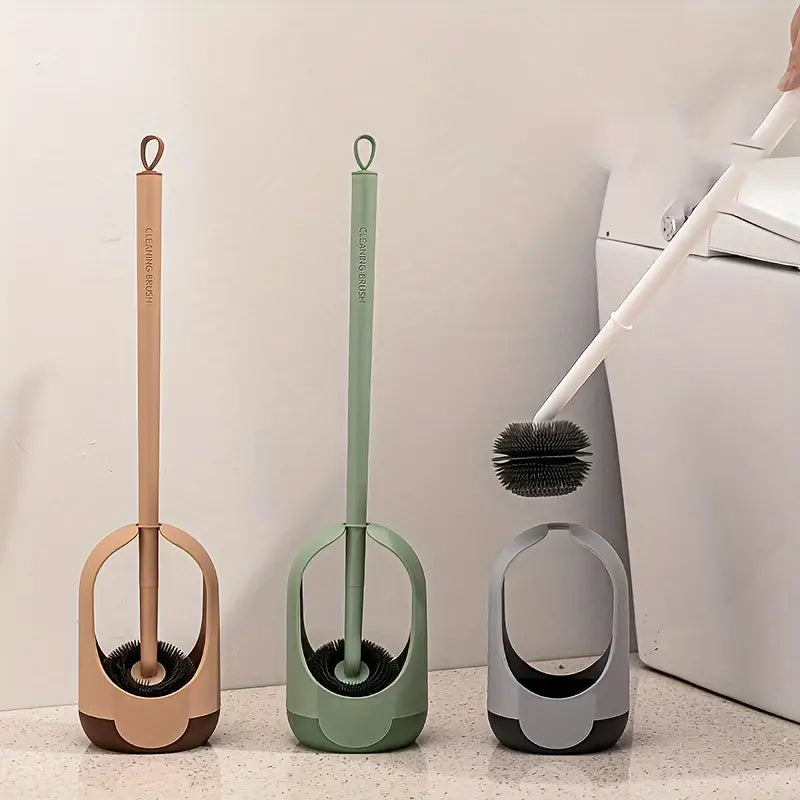 Self Optical Toilet Bowl Brush, Soft Bristles Toilet Cleaning Brush With Extended Handle, Flexible Toilet Cleaning Bowl Brush Head With Silicone Bristles, Dead Corner Toilet Brush, Household Wash Toilet Cleaning Accessories