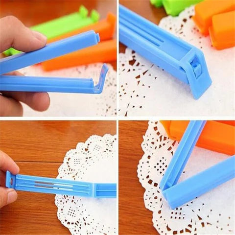 Set Of 4 Bag Sealing Clip, Portable Kitchen Storage Food Snack Seal Clips, Kitchen Storage Sealer Clamp, Plastic Storage Sealing Rod, Clamp Food Close Clip Seal Kitchen Tool, Freezer & Fridge Bag Sealing Clips, Kitchen Food Bag Clips