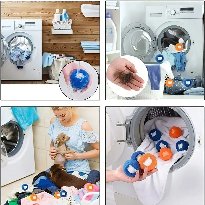 Set Of 5 Magic Laundry Ball, Clothes Hair Cleaning Ball, Cat Dog Hair Catcher Laundry Ball, Reusable Washing Machine Filter Wool Ball, Pet Fur Lint Catcher Laundry Ball, Clothes Underwear Wash Ball, Anti Winding Sticky Pet Hair Lint Washing Balls