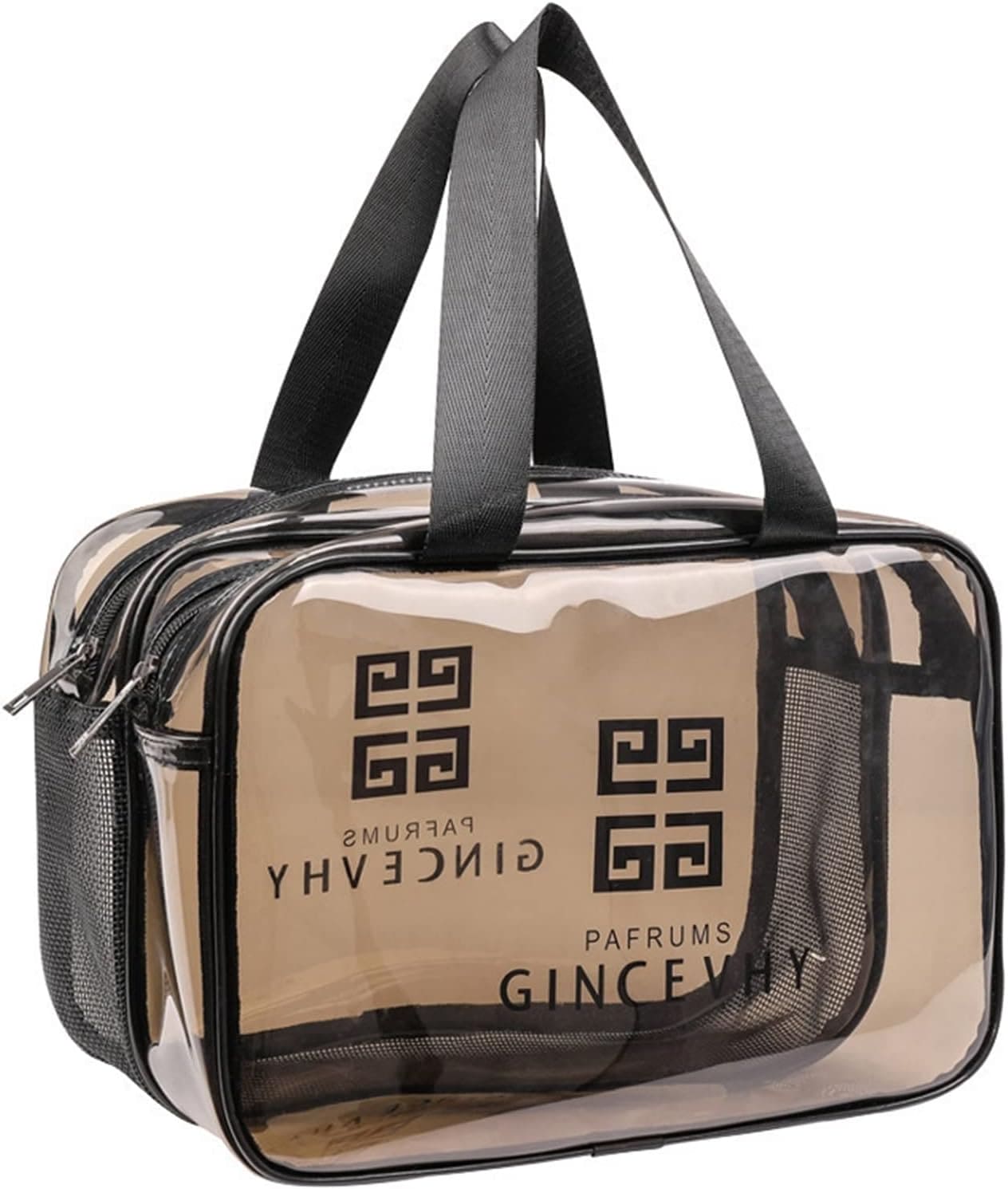 Dual Pouch Dream Travel Bag, Transparent Makeup Bag Organizer, Dry Wet Separation Cosmetic Case, Large Capacity Cosmetic Bag, Beauty Case Travel Makeup Wash Bag, Women Zipper Portable Makeup Bags