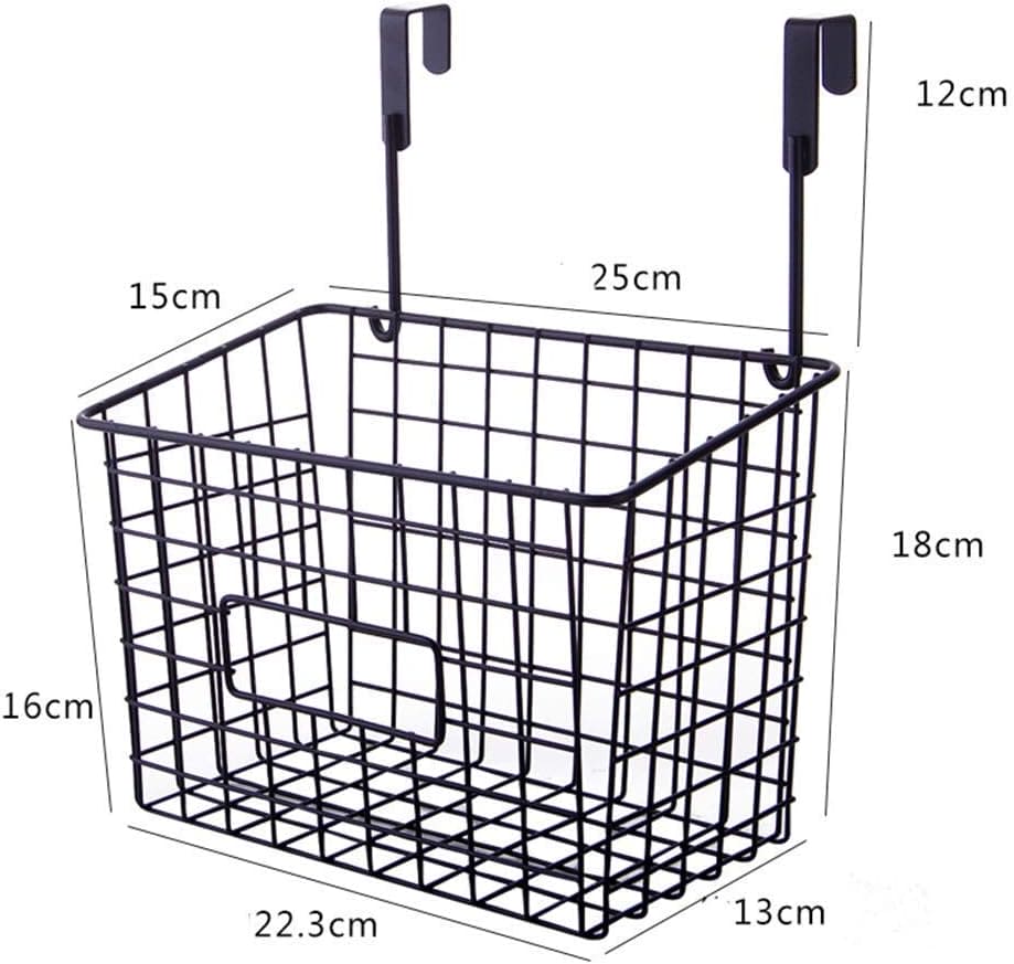 Wrought Iron Hanging Basket, Over Cabinet Door Hanging Storage Basket, Durable Bathroom Kitchen Wall Shelf, Stainless Steel Grid Storage Baskets, Iron Mesh Shelf Basket, Multifunction Hanging Basket, Under The Dormitory Hanging Shelf