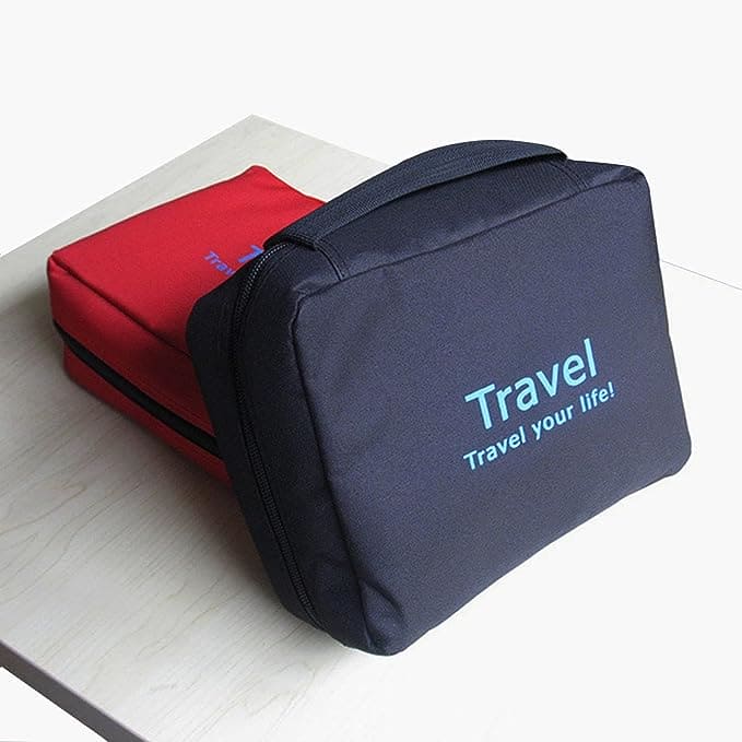Travel Your Life Bag, Large Capacity Travel Wash Bag, Hanging Travel Storage Bag, Multifunction Storage Bag, Portable Travel Bag for Men and Women, Camping Wash Toiletry Bag, Multipurpose Mesh Pockets, Quirk Portable Travel Kit