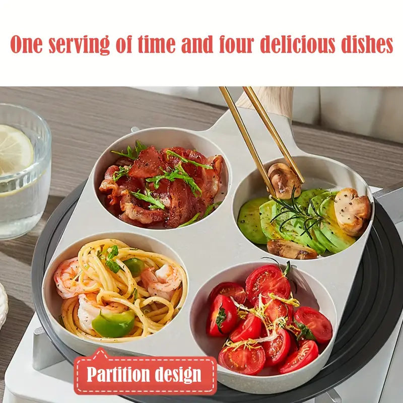 Four Round Egg Pan, Multi Pancake Pan, 4 Cavity Breakfast Omelet Pot, Non-Stick Frying Pan