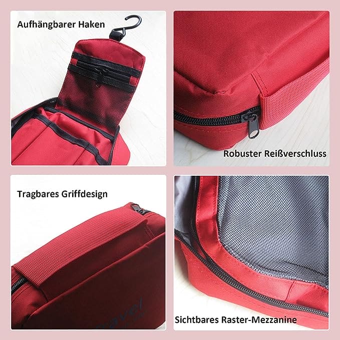 Travel Your Life Bag, Large Capacity Travel Wash Bag, Hanging Travel Storage Bag, Multifunction Storage Bag, Portable Travel Bag for Men and Women, Camping Wash Toiletry Bag, Multipurpose Mesh Pockets, Quirk Portable Travel Kit