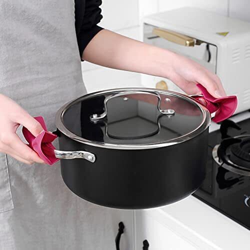 Set Of 2 Elegant Bow Tie Pot Gripper, Bowknot Handle Pot Ear Clip, Cooking Oven Glove, Mini Oven Mitt, Finger Guard Pot Holder, Bow Tie Silicone Heat Insulator Clip, Heat Insulator Finger Guard, Silicone Pinch Holder