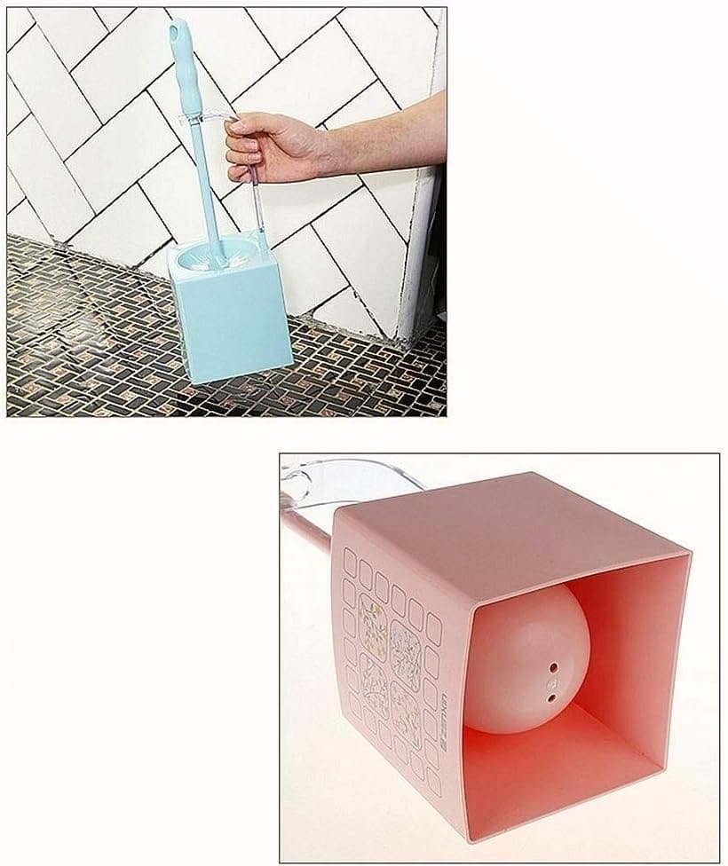 Nordic Bathroom Toilet Brush With Holder, 2 In 1 Powerful Dirt Toilet Bowl Brush, WC Toiler Cleaning Brush, Mumuso Toilet Pot Cleaner Brush, Home Bathroom WC Accessories Cleaning Supplies