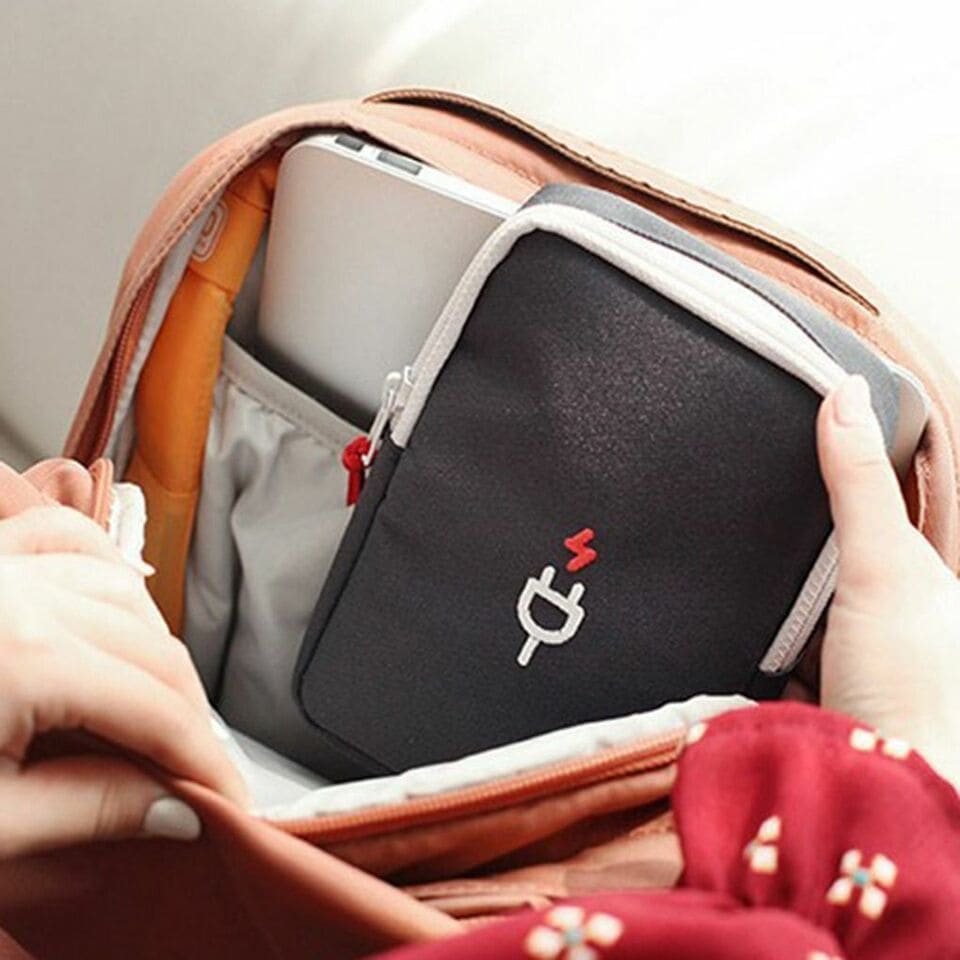 Gadget Organizer Bag, Portable Power Bank Pouch, Travel Digital Electronics Storage Bag, Multipurpose Storage Carrying Case Pouch, Waterproof Travel Cord Organizer Case