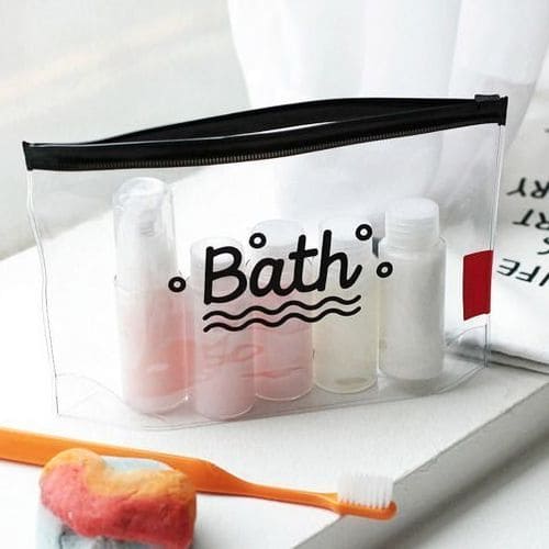 Bath PVC Travel Cosmetic Pouch, Women Transparent Cosmetic Bag, Clear Swimming Bag, Bathroom Wash Bag, Outdoor Camping Makeup Storage Bag, Multifunctional Toiletry Wash Pouch