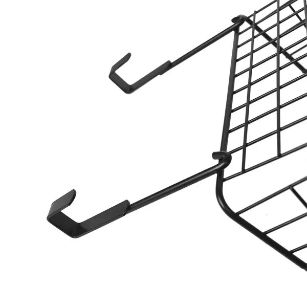 Wrought Iron Hanging Basket, Over Cabinet Door Hanging Storage Basket, Durable Bathroom Kitchen Wall Shelf, Stainless Steel Grid Storage Baskets, Iron Mesh Shelf Basket, Multifunction Hanging Basket, Under The Dormitory Hanging Shelf
