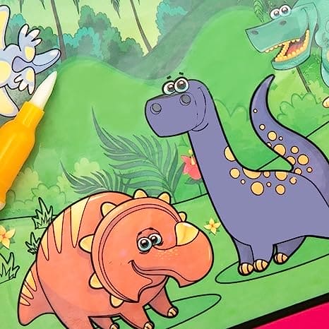 Reusable Magic Water Book, Creative Children Magical Drawing Books with Pen, Water Reveal Activity Book for Kid, Painting Color Wonder Coloring Book, Child Educational Toy Magic Book Water Painting