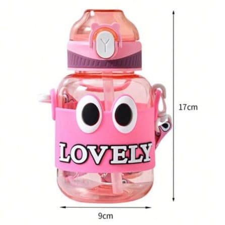 Lovely Kids Water Thermos, Kids School Bottle, 500ml Cartoon Water Container With Strap, Cute Water Bottle Drinking With Straw Cup, Portable Leak Proof Straw Water Bottle