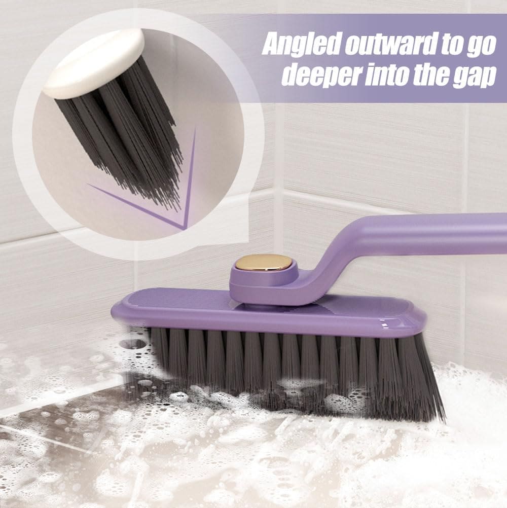 Rotating V Shaped Cleaning Brush, 2 In 1 Cleaning Brush Clip Tool, Bathroom Kitchen Shower Floor Cleaner Brush, Dead Angled Gap Cleaning Brush, Multifunctional Bathroom Tile Brush, Floor Gab Cleaning Brush