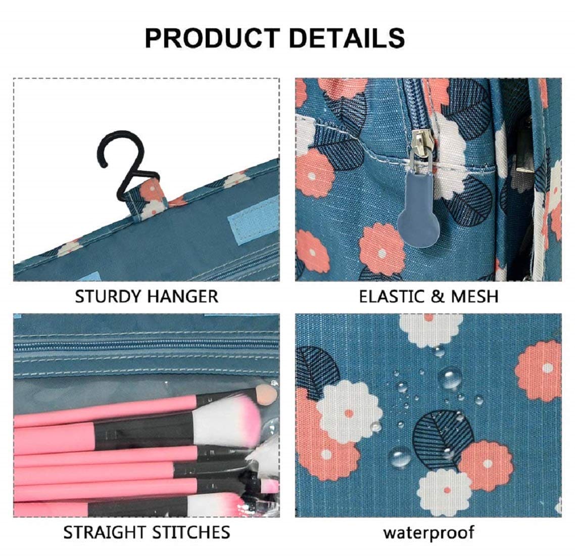 Travel Hook Cosmetic Bag, Hanging Dry Wet Separation Bag, Waterproof Cosmetic Bag, Portable Toiletry Storage Bag, Multifunction Travel Hanging Pouch, Beautician Folding Makeup Bag, Monument Hanging Toiletry Bag, Folding Makeup Bags