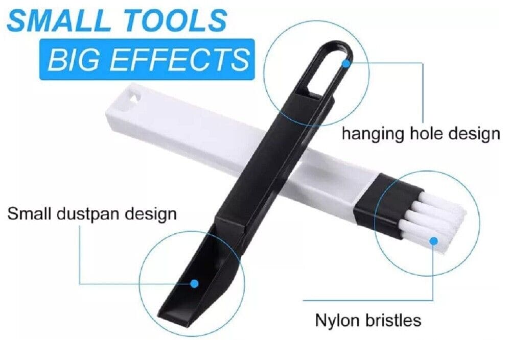 Track Cleaning Brush, 2 In 1 Groove Clean Brush, Dust Cleaning Brush With Mini Dustpan, Multipurpose keyboard Cleaning Brush, Computer Window Cleaning Brush, Nook Cranny Dust Shovel Window Cleaner, Slot Screen Keyboard Drawer Cleaning Brush