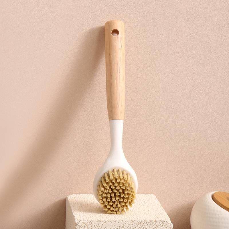 Dish Scrubbing Brush, Wooden Handle SIGA Dish Brush, Kitchen Scrubbing Brush, Washing Up Brush, Kitchen Bathroom Washing Scrubbing Brush With Small Handle, Shower Cleaning Brush, Non Stick Kitchen Multifunctional Cleaning Brush, Pot Scrubbing Brush