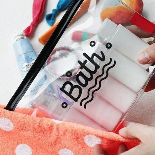 Bath PVC Travel Cosmetic Pouch, Women Transparent Cosmetic Bag, Clear Swimming Bag, Bathroom Wash Bag, Outdoor Camping Makeup Storage Bag, Multifunctional Toiletry Wash Pouch