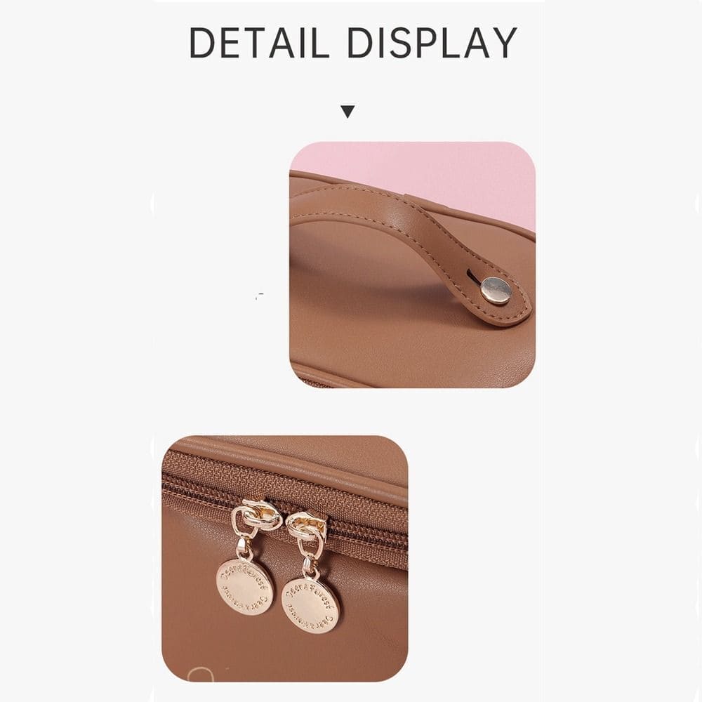 Premium Cosmetic Case, Cute PU Makeup Bag For Women, Waterproof Travel Make Up Pouch, Large Capacity Portable Cosmetic Case, Multifunctional Toiletry Bag, Makeup Storage Bags with Handle and Divider, Cosmetic Makeup Bag for Women Girls