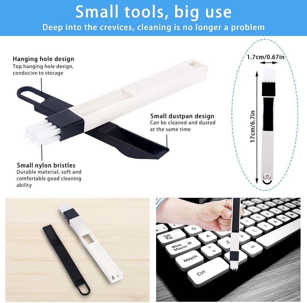 Track Cleaning Brush, 2 In 1 Groove Clean Brush, Dust Cleaning Brush With Mini Dustpan, Multipurpose keyboard Cleaning Brush, Computer Window Cleaning Brush, Nook Cranny Dust Shovel Window Cleaner, Slot Screen Keyboard Drawer Cleaning Brush