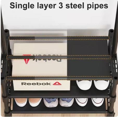 Multifunctional Cloth Rack With Wheels, Multilayer Floor Hanger, 4 in 1 Hall Tree with Storage Shelf, Simple Cloth Organizer Wardrobe, Shoes Rack Home Organizer, Multifunction Floor Standing Clothes Hanger Rack