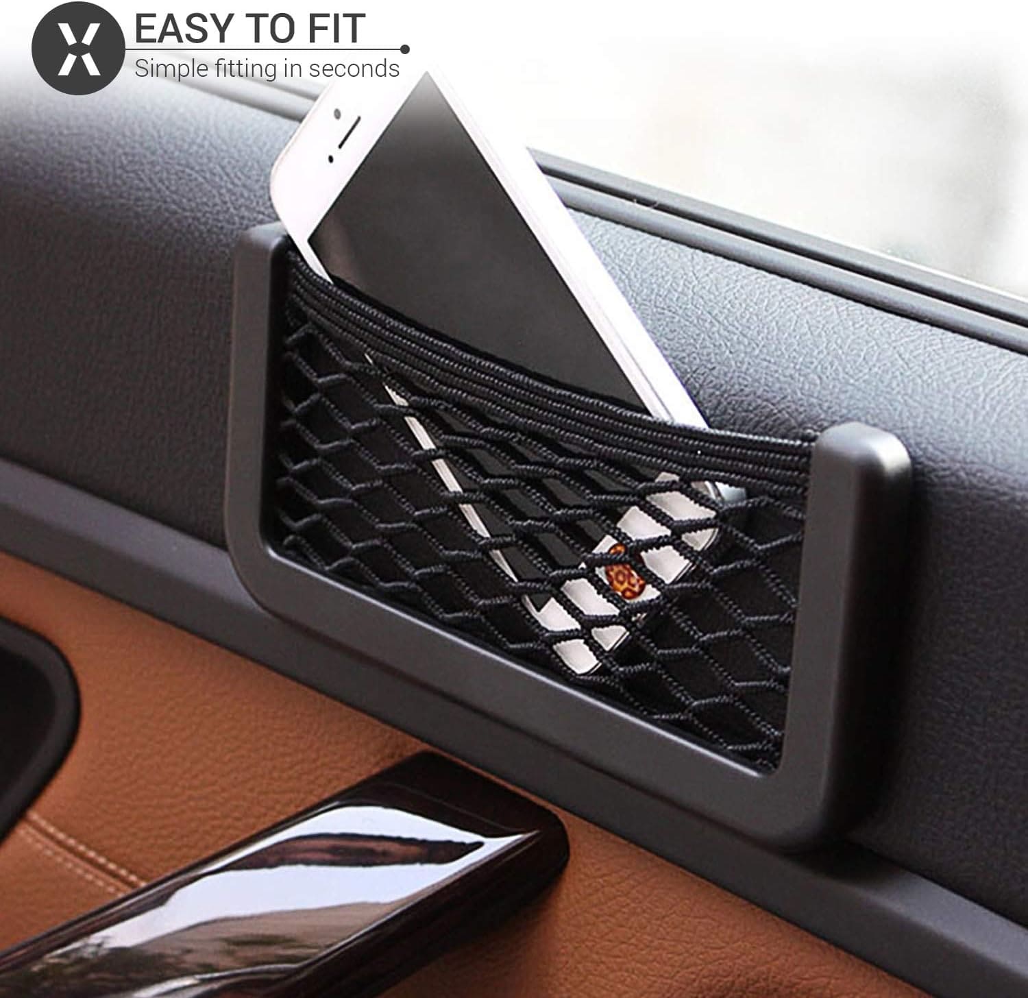 Car Net Storage Pocket, Universal Car Seat Mesh Pocket, Nice Car Network Side Back Pocket, Mesh Netting Chart Pocket, Bus Hall Backrest Rear Cargo Net Framed, Multifunction Net Pocket Organizer