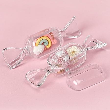 Candy Shaped Storage Box, Mini Clear Jewelry Case for Storage, Transparent Small Items Jewelry Pills Pack, Mini Jewelry Organizer, Multipurpose Mini Item Organizer, Travel Plastic Beads Jewelry Storage
