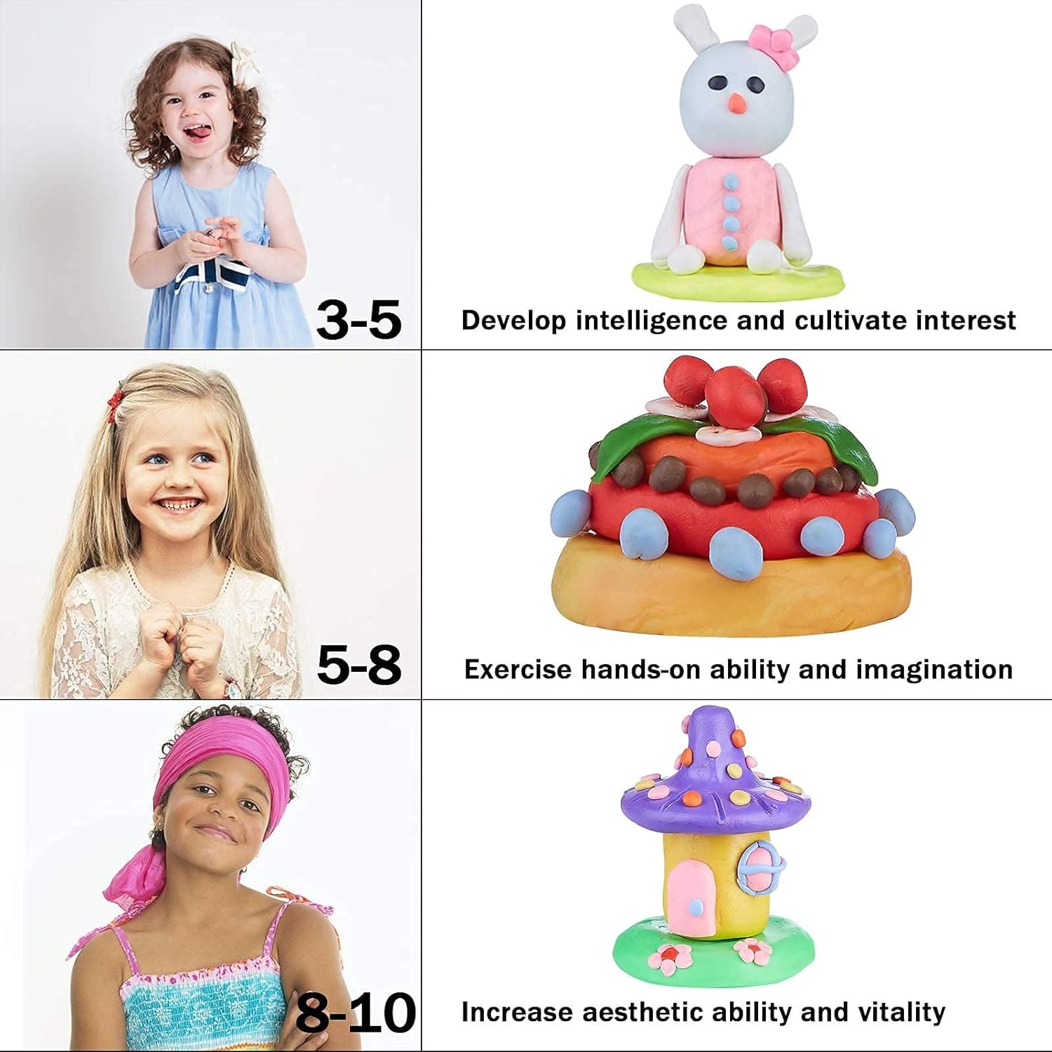 12 Color Modelling Clay With Tools, Magic Clay Artist Studio Toy, Firstly Traders Air Dry Clay Non-Toxic Modeling Clay & Dough, Soft Stretchable Clay, Art Crafts Gift for Kids