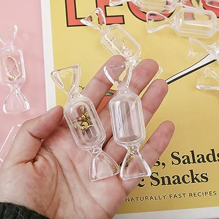 Candy Shaped Storage Box, Mini Clear Jewelry Case for Storage, Transparent Small Items Jewelry Pills Pack, Mini Jewelry Organizer, Multipurpose Mini Item Organizer, Travel Plastic Beads Jewelry Storage