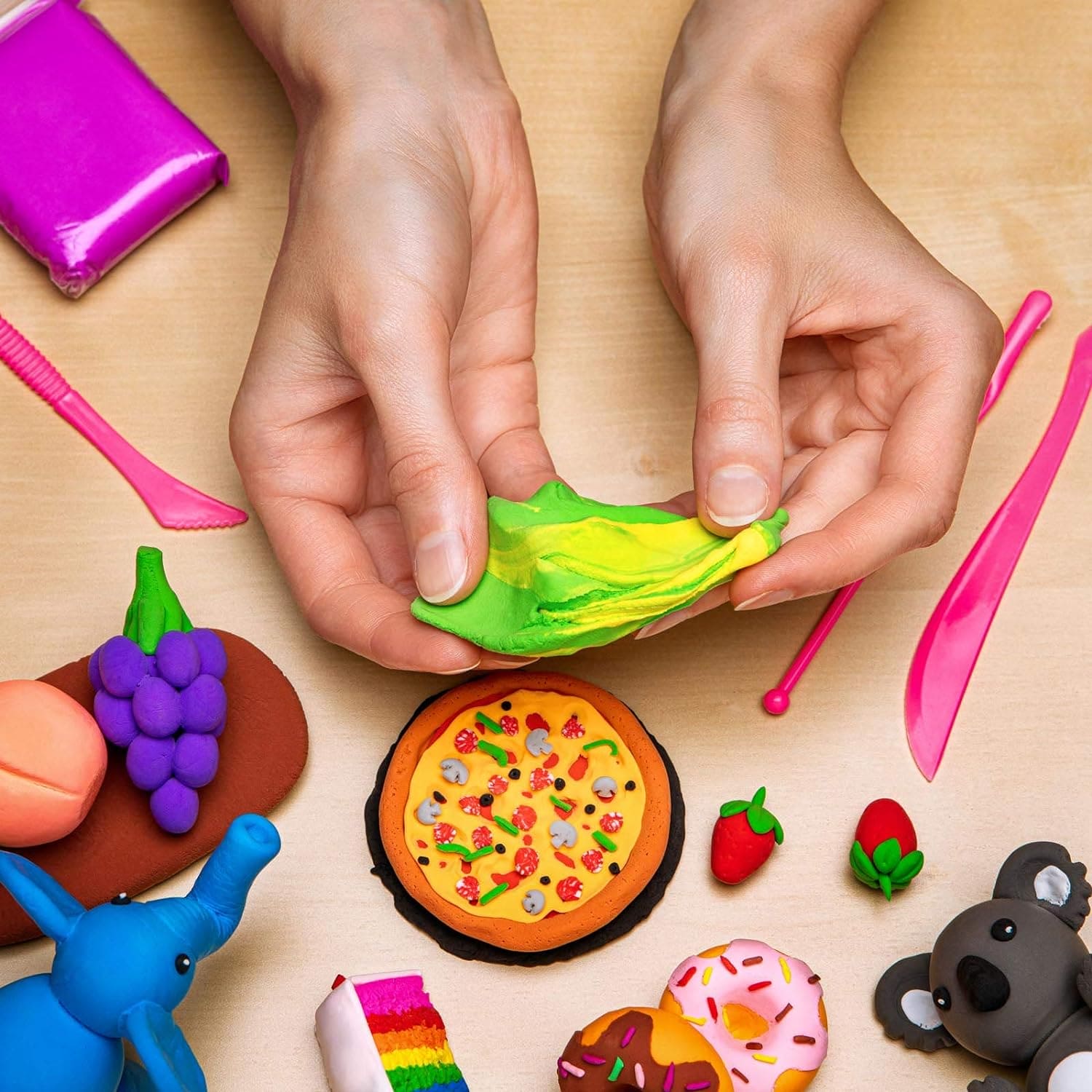 12 Color Modelling Clay With Tools, Magic Clay Artist Studio Toy, Firstly Traders Air Dry Clay Non-Toxic Modeling Clay & Dough, Soft Stretchable Clay, Art Crafts Gift for Kids