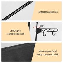 Multifunctional Clothes Hanger Stand, Simple Fashion Clothes Wardrobe, Double Row Clothes Rack, Floor Garment Storage Wardrobe, Metal Black Floor Standing Coat Rack, Hallway Furniture Assembly Hanger Shelf