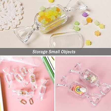 Candy Shaped Storage Box, Mini Clear Jewelry Case for Storage, Transparent Small Items Jewelry Pills Pack, Mini Jewelry Organizer, Multipurpose Mini Item Organizer, Travel Plastic Beads Jewelry Storage