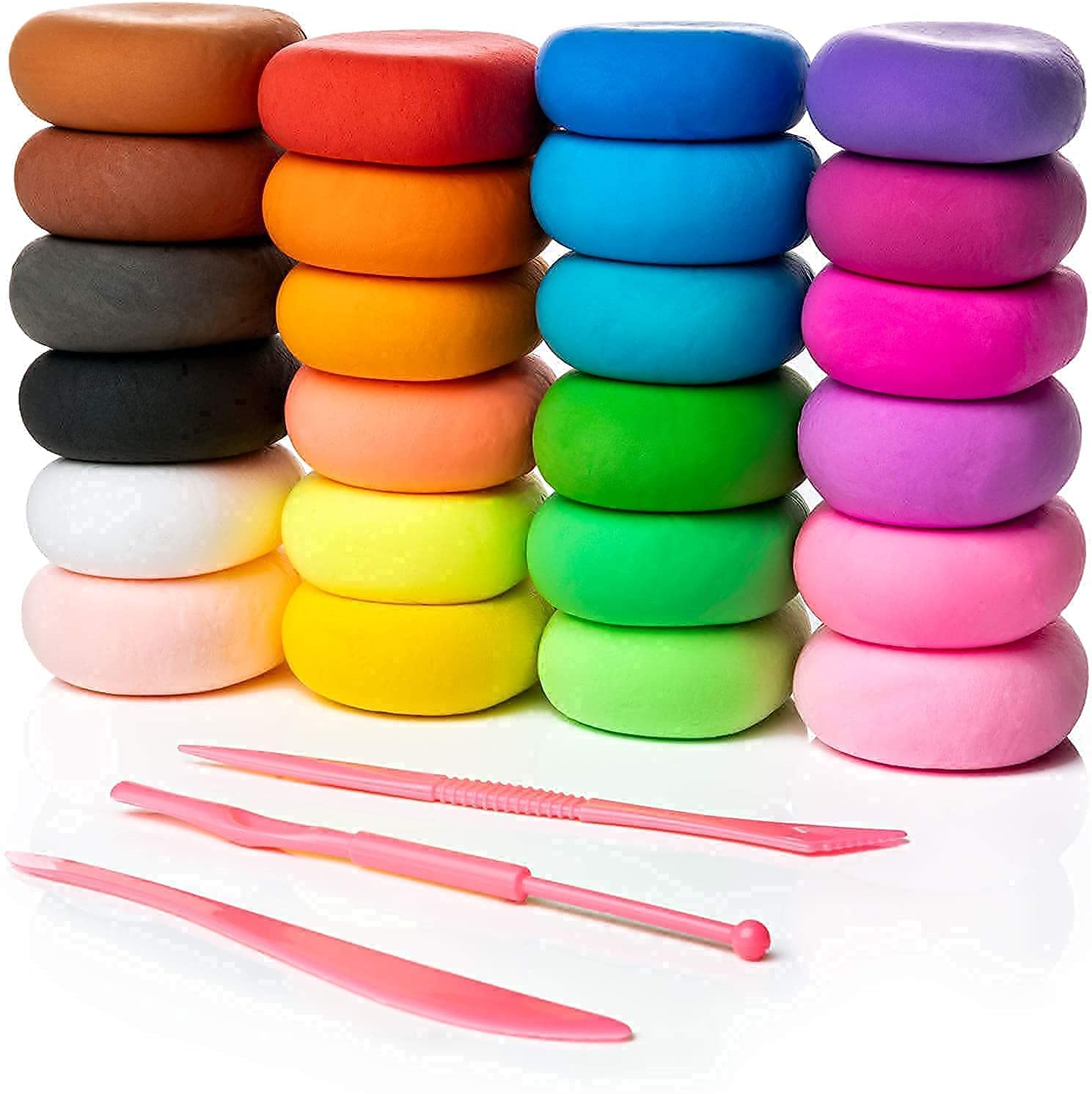 12 Color Modelling Clay With Tools, Magic Clay Artist Studio Toy, Firstly Traders Air Dry Clay Non-Toxic Modeling Clay & Dough, Soft Stretchable Clay, Art Crafts Gift for Kids