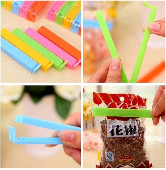 Set Of 4 Bag Sealing Clip, Portable Kitchen Storage Food Snack Seal Clips, Kitchen Storage Sealer Clamp, Plastic Storage Sealing Rod, Clamp Food Close Clip Seal Kitchen Tool, Freezer & Fridge Bag Sealing Clips, Kitchen Food Bag Clips