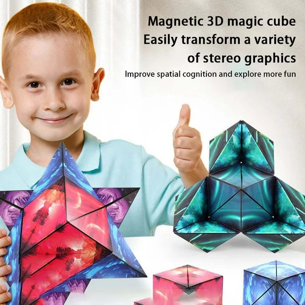 3D Shape Shifting Cube, Anti Stress Hand Flip Puzzle, Triple Dimension –  Yahan Sab Behtar Hai!