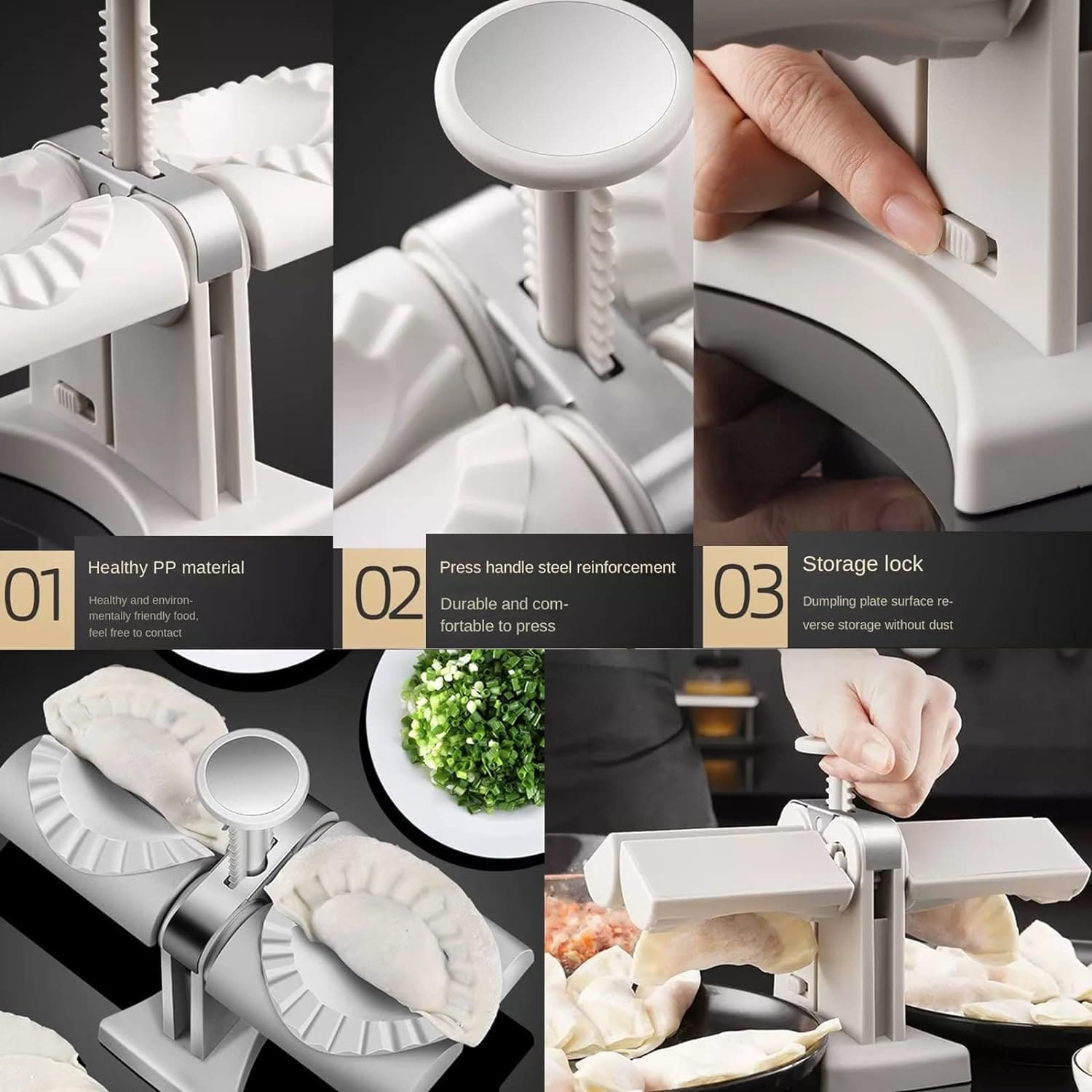 Double Head Dumpling Maker, Press Dumpling Mold, Automatic Dumpling Maker Mold, Two at Once Dumpling Wrap, Creative Momo Maker Machine, Stainless Steel Multifunction Dumpling Maker, Kitchen Dough Maker Gadget