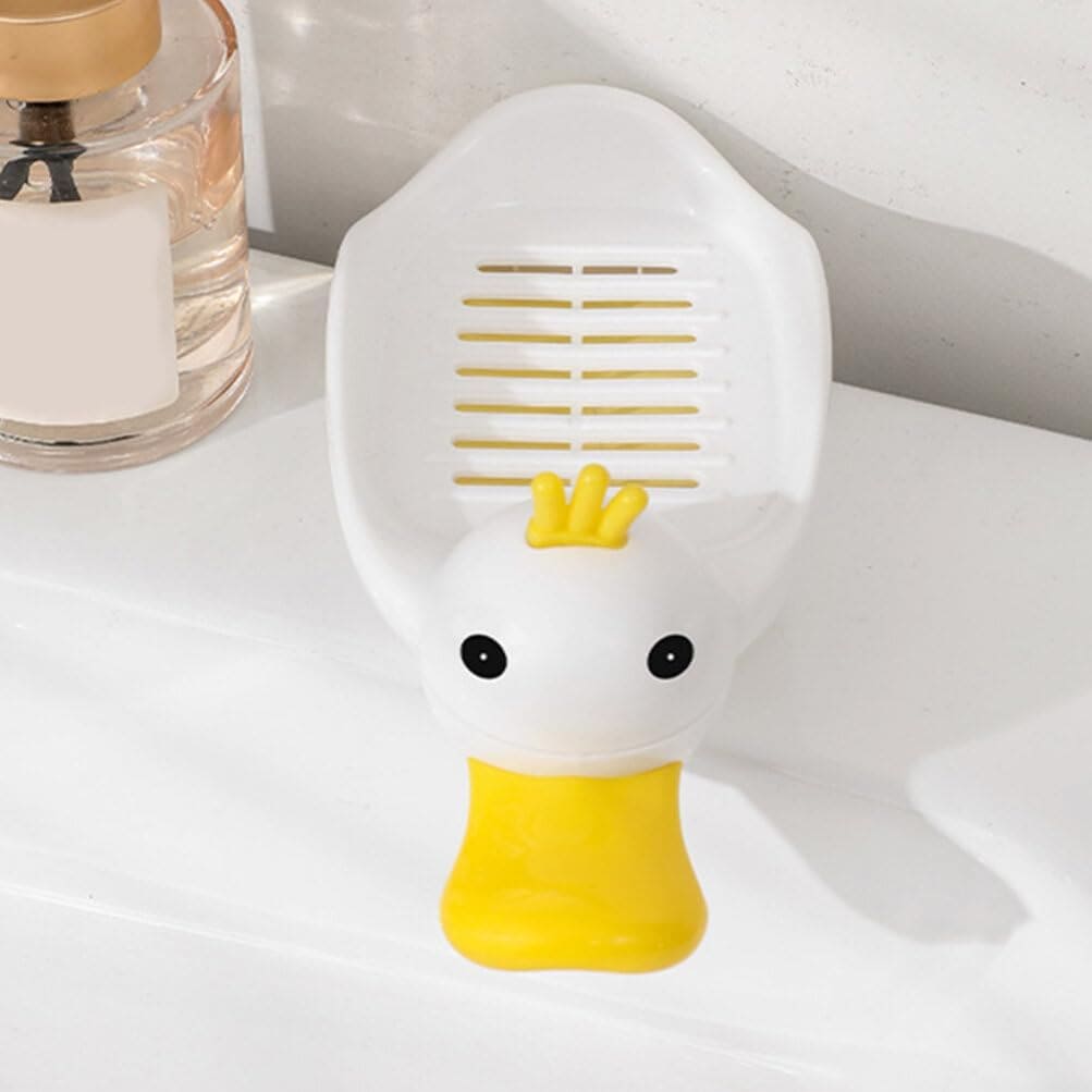 Crown Duck Soap Dish, Cute Duck Soap Dish With Drain, Double Wall Soap Box, Separatable Cartoon Soap Box, Bathroom Kitchen Sink Countertop Soap Box