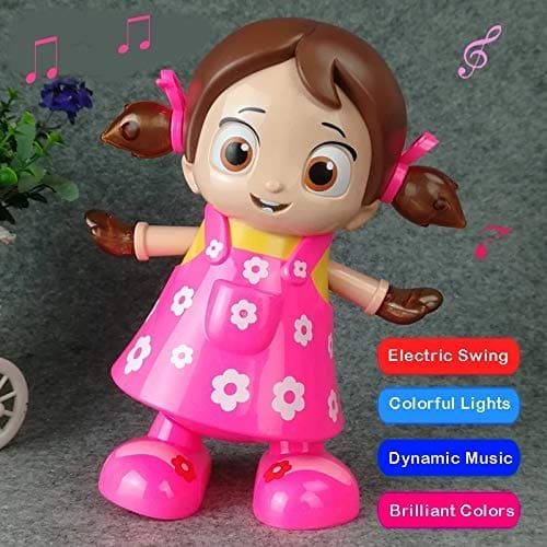 Walking Dancing Doll, Electric Lighting Music Baby Reborn Doll, Musical Flash Light Baby Doll, Dancing Girl Toy with 3D Lights Music