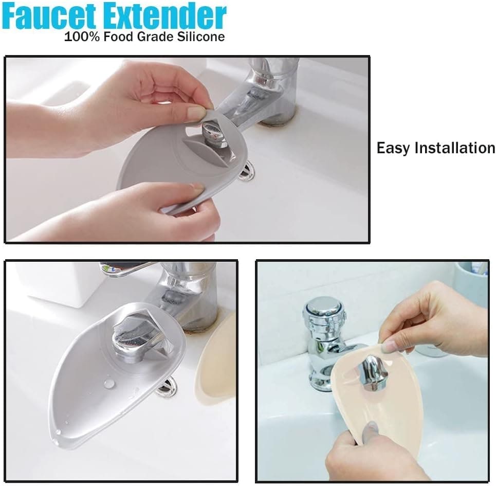 Hand Washing Extender, Silicon Water Saving Nozzle, Children Sink Handle Extension, Tap Anti Splash Extender, Kitchen Bathroom Faucet Splash Water Extender Nozzle