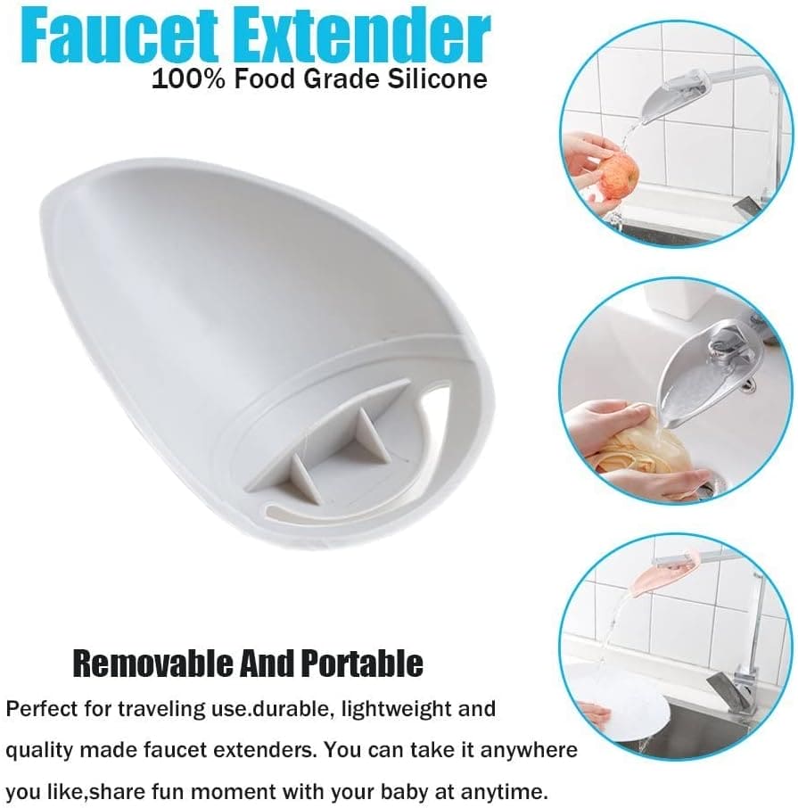 Hand Washing Extender, Silicon Water Saving Nozzle, Children Sink Handle Extension, Tap Anti Splash Extender, Kitchen Bathroom Faucet Splash Water Extender Nozzle
