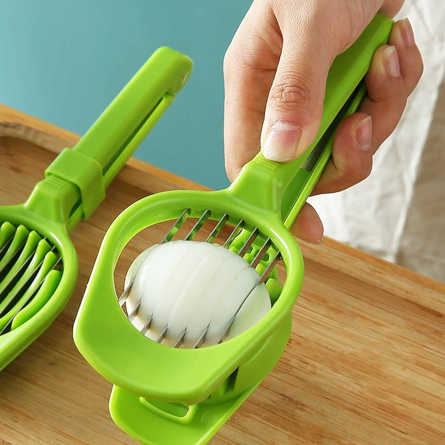 Egg Split Slicer, Stainless Steel Egg Cutter, Multifunction Egg Kiwi Date Divider Slicing Mold, Stainless Steel Wire for Home Kitchen Bar