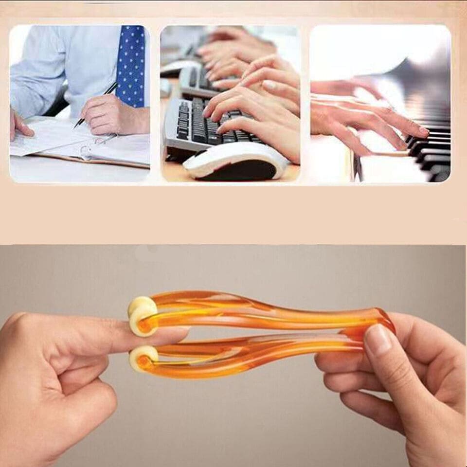 Hand Finger Massager, Double Rubber Roller Massager, Elastic Dual Roller Joint Massager, Finger Joint Hand Roller, Hand Blood Circulation Massage Roller, Multifunctional Finger Massager Device