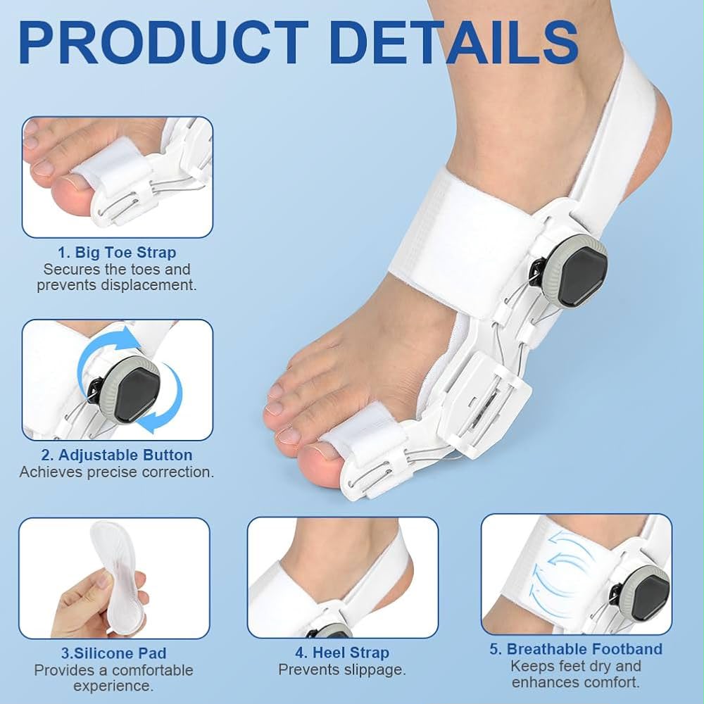 Adjustable Big Toe Straightener Support, Universal Adjustable Big Toe Corrector, Professional Bunion Correction Foot Brace
