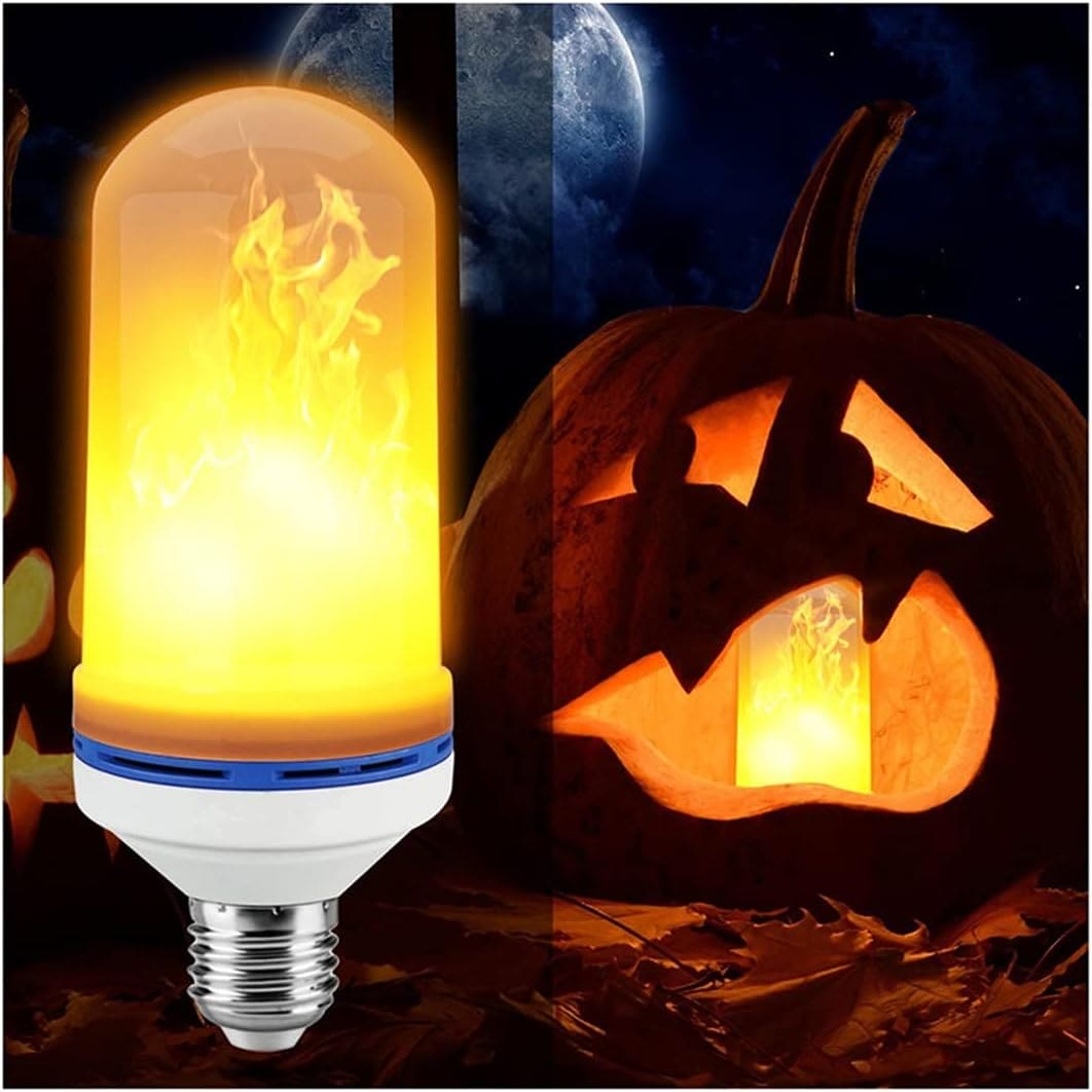 LED Flame Bulb, Yellow Flickering Lamp With Upside Down Effect, LED Dynamic Flame Effect Light, Indoor and Outdoor Home Decoration Flame Blub, Summer Flame LED Flame Light Bulb