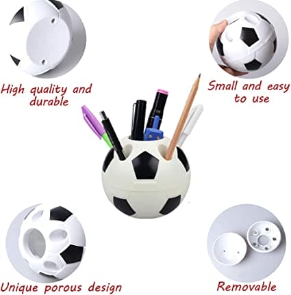 Football Desk Organizer, Creative Football Pen Holder, Desktop Soccer Shape Style Pencil Container, Multifunctional Pen Pencil Holder