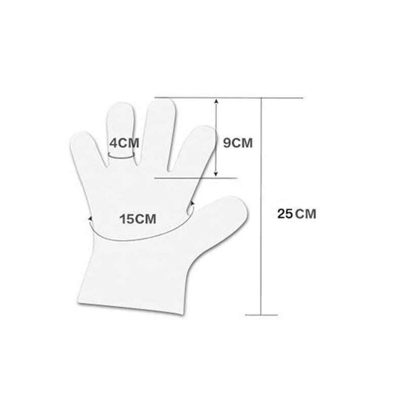 Set Of 100 Disposable Gloves, Transparent Hand Gloves, Food Grade Plastic Gloves, Plastic Dishwashing Gloves, Multipurpose Clear Disposable Gloves