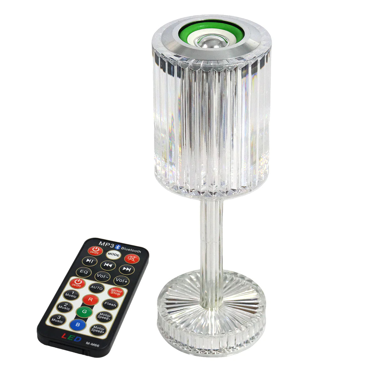 Glass Shape Crystal Lamp With Bluetooth Speaker, LED Bluetooth Speaker Crystal Lamp with Remote, Crystal Lights RGB Color Decor Bluetooth Speaker